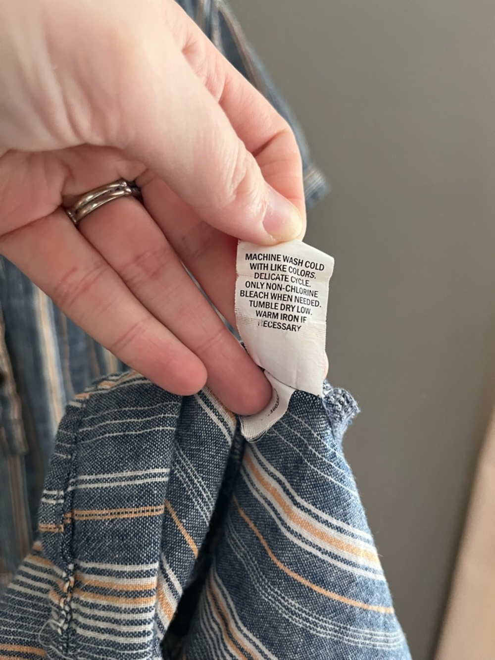 Linen and Cotton 3X Mini Dress Falls Creek Multicolor Vertical Stripe Pockets - Picture 9 of 10